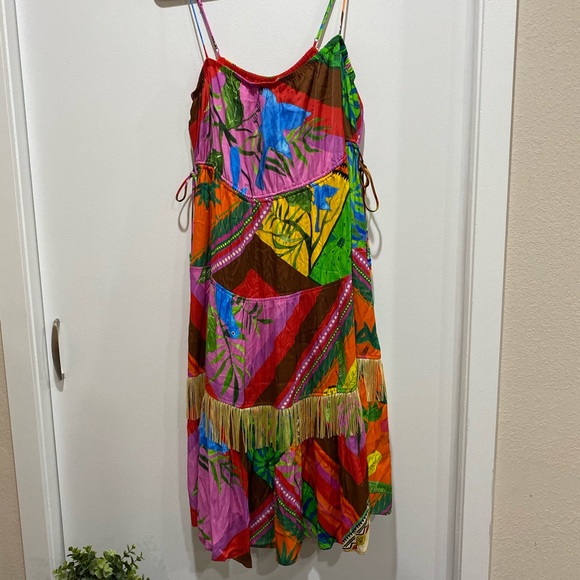 Anthropologie X Farm Rio Palila Fringed Midi Dress Size     X-Large. - Picture 5 of 15